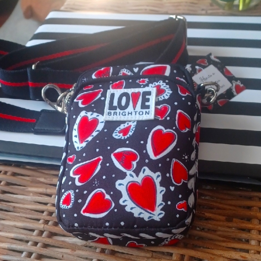 Brighton Love Heart Crossbody Bag - Black and Red